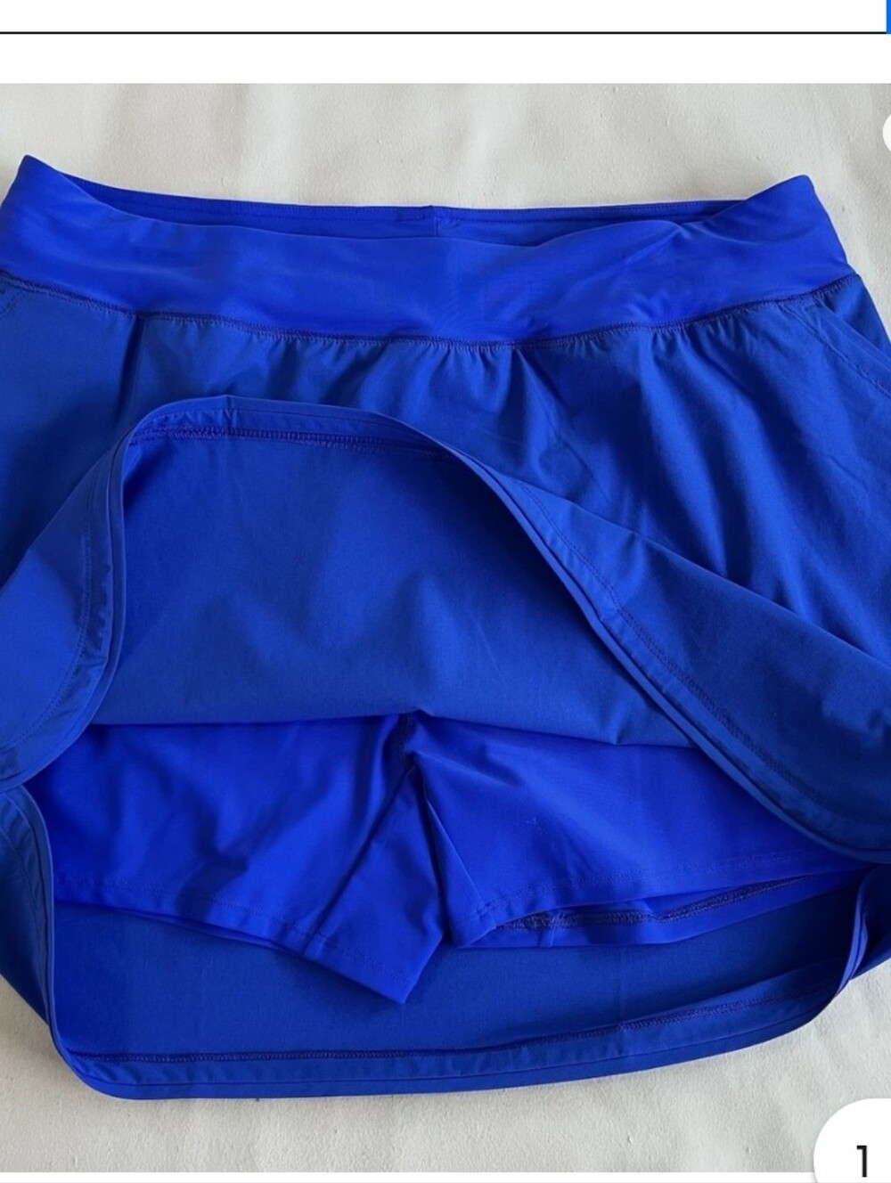 Lands' End Bright Blue Tummy Control Mini Swim Skirt - Picture 2 of 5